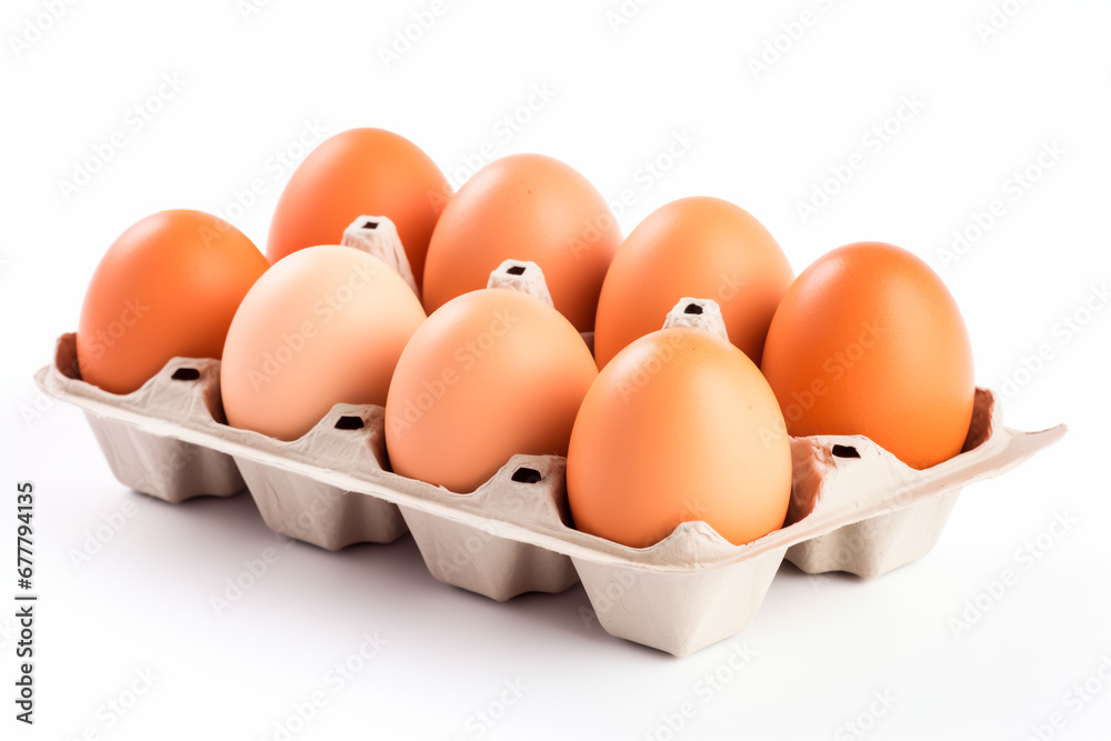 Egg carton on a white background. Bright image. Egg carton on a white background. Bright image.