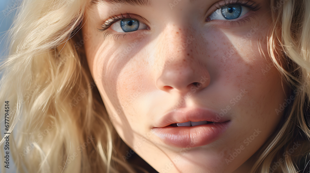30 year old woman with radiant and fresh skin, photo shoot, beauty model, light background, close-up of face 30 year old woman with radiant and fresh skin, photo shoot, beauty model, light background, close-up of face