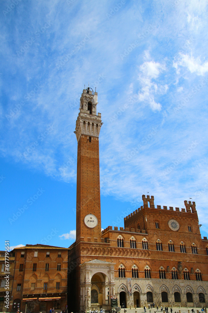 Palazzo Pubblico with Piazza del Campo, Siena, Tuscany, Italy