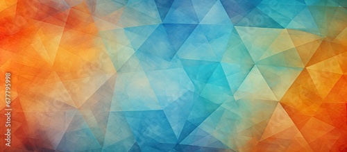 The abstract background pattern on the isolated paper showcases a mesmerizing blend of blue green and orange geometric shapes forming a diamond like texture while the play of light adds dept
