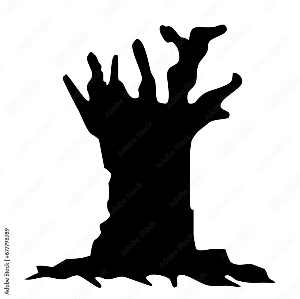 Obraz premium Silhouette Dead Tree Vector Illustration 