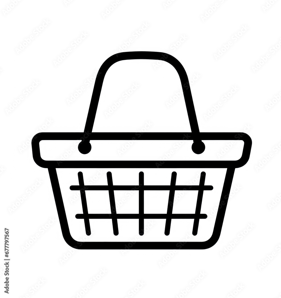 Black Shopping basket icon isolated on white. Basked icon for app or web store.
Black Shopping basket icon isolated on white. Basked icon for app or web store.