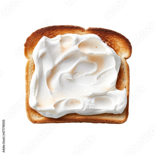 Toast with Marshmallow Cream Isolated on a Transparent Background photo