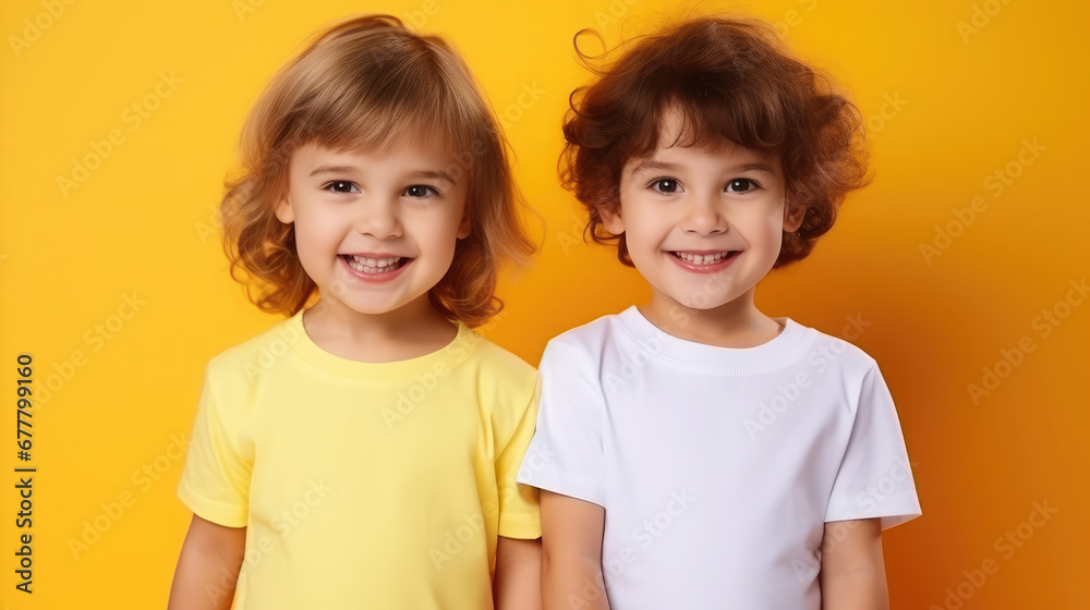 cheerful children, boy and girl on a colored background in the studio, brother and sister, child, kid, toddler, childhood, portrait, face, emotional, expression, joy, friends, happiness, baby, clothes cheerful children, boy and girl on a colored background in the studio, brother and sister, child, kid, toddler, childhood, portrait, face, emotional, expression, joy, friends, happiness, baby, clothes