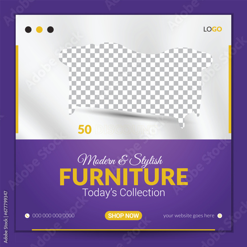 Modern and stylish furniture design, vector file layout template
