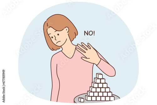 Young woman refuse from sugar