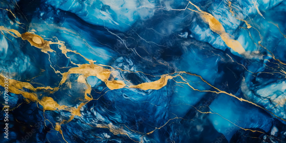 Abstract marble texture in gold and blue color, Generative Ai Abstract marble texture in gold and blue color, Generative Ai