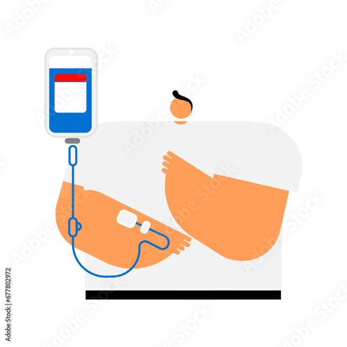 The patient with intravenous drip.