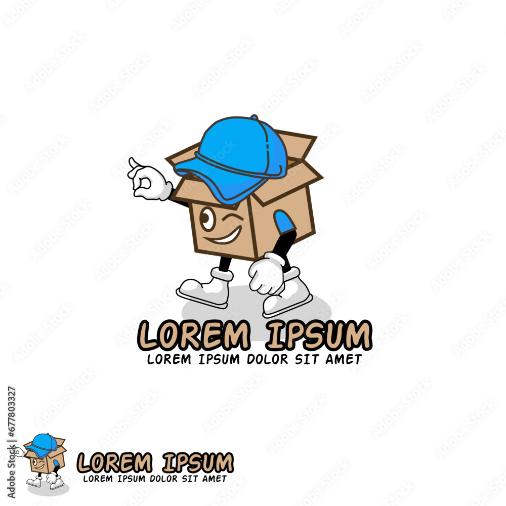 Mascot design template for freight forwarding service isolated on the white background