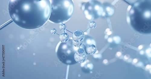 Wallpaper Mural Glycolic acid, rotating 3D model of hydroxyacetic acid, seamless looped video, molecular structure with selective focus Torontodigital.ca