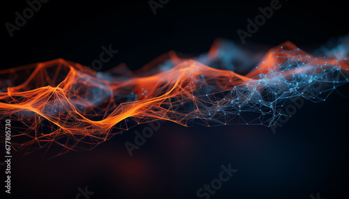 Minimalistic wallpaper of a neural network. Concept of generative AI, deep learning and machine learning. 