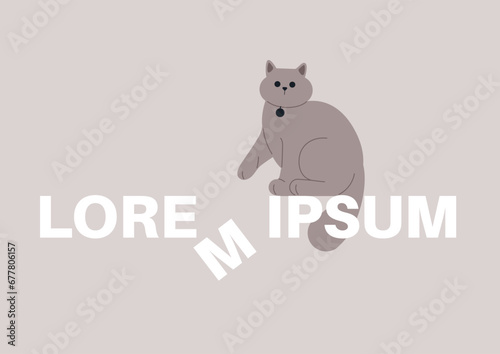 A mischievous cat perched on a sign, playfully dropping one of its letters with a paw