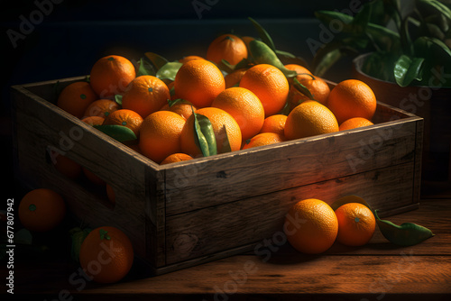 oranges in a basket. 
