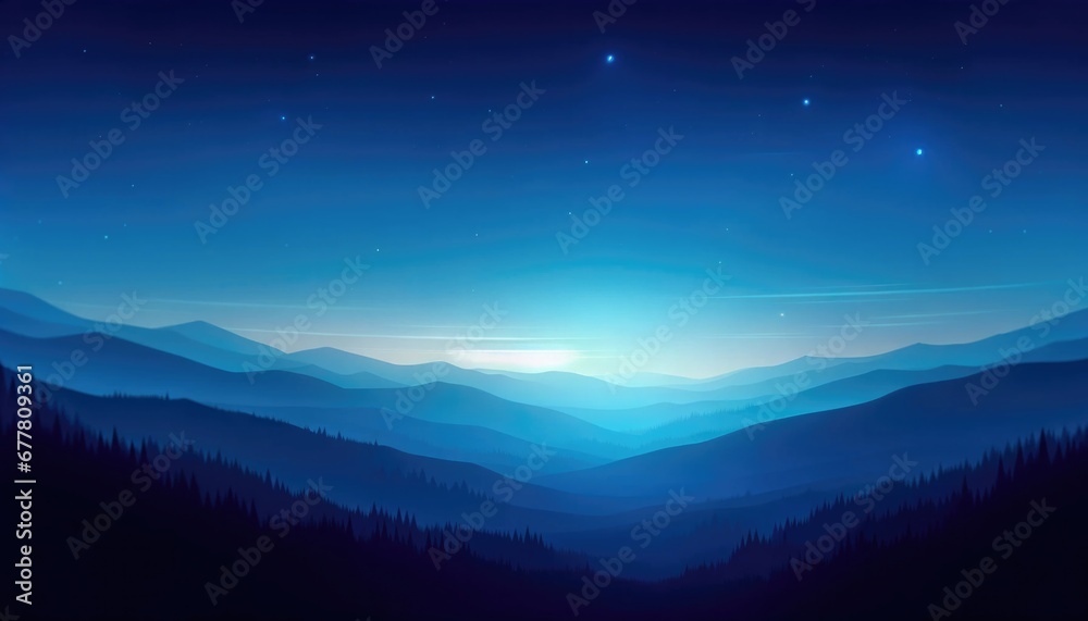 Tranquil Mountain Nightscape