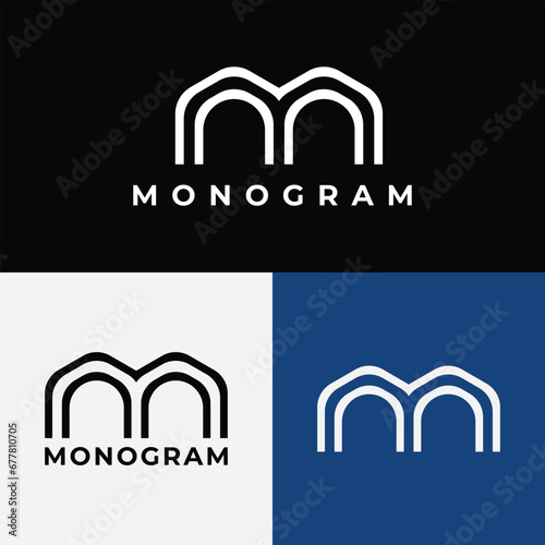 Letter M or MNN vector monogram logo design and iconic symbol
