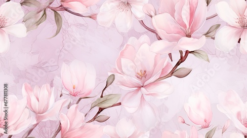  a pink floral wallpaper with pink flowers on a pale pink background with green leaves and flowers on a pale pink background.