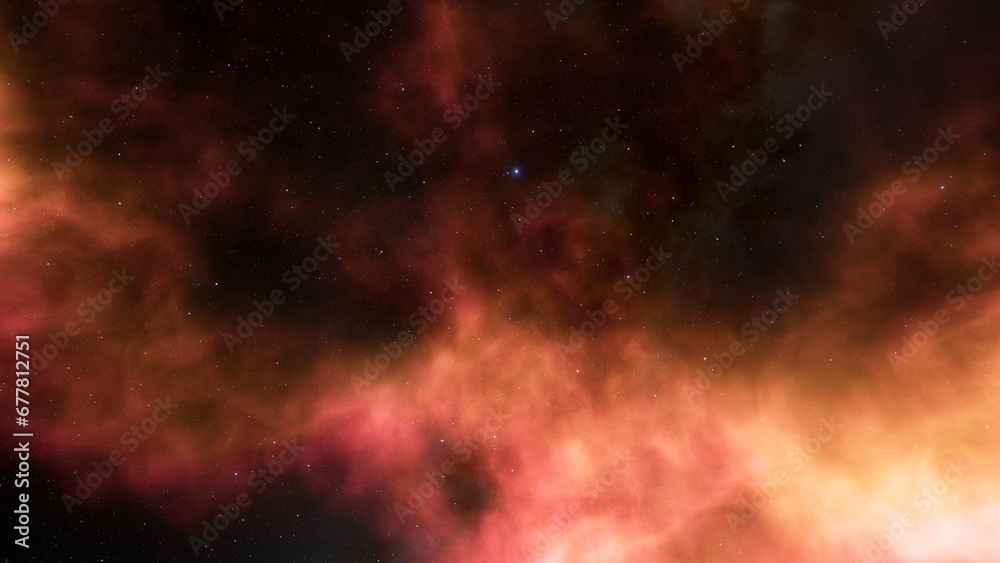 Fototapeta premium Cosmic background with a blue purple nebula and stars