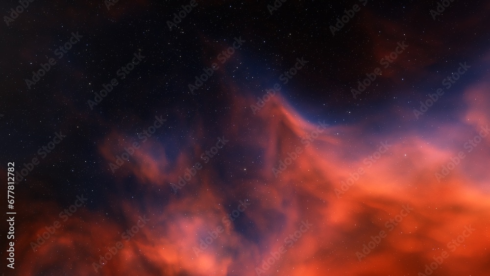 Fototapeta premium Cosmic background with a blue purple nebula and stars 
