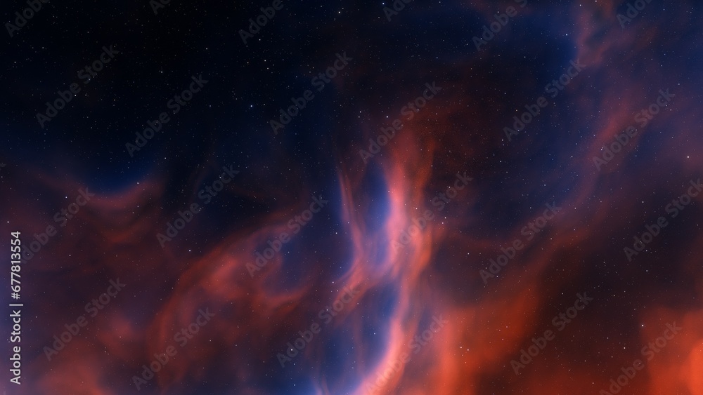 Fototapeta premium Space nebula, for use with projects on science, research, and education. Illustration 