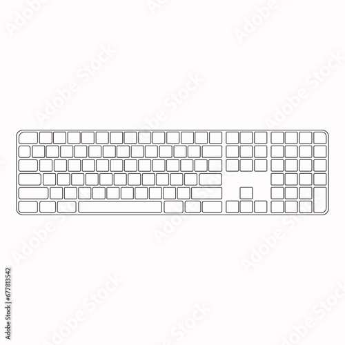 
Computer keyboard vector isolated illustration