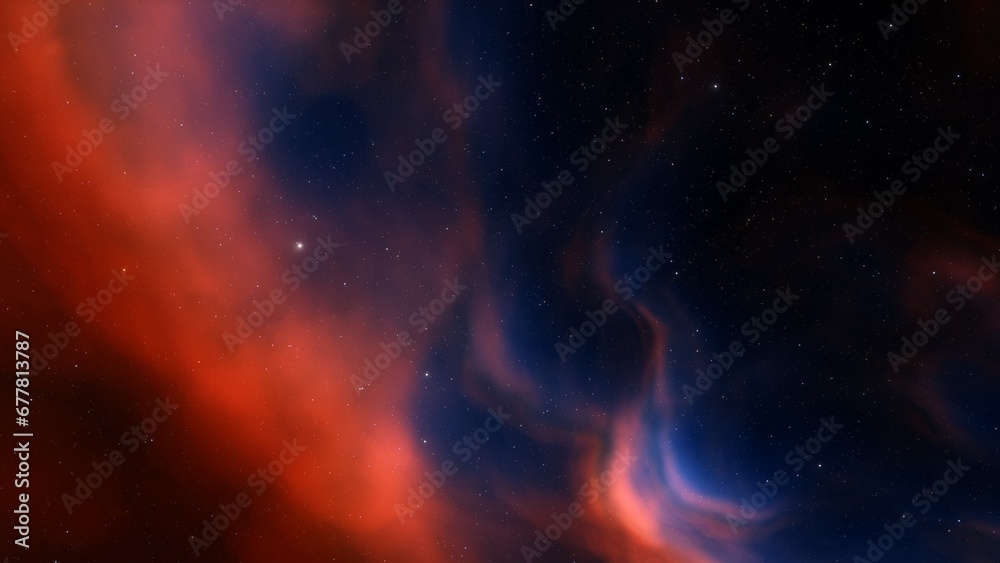 Fototapeta premium Deep space nebula with stars. Bright and vibrant Multicolor Starfield Infinite space outer space background with nebulas and stars. Star clusters, nebula outer space background 3d render 
