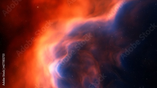 Deep space nebula with stars. Bright and vibrant Multicolor Starfield Infinite space outer space background with nebulas and stars. Star clusters  nebula outer space background 3d render 