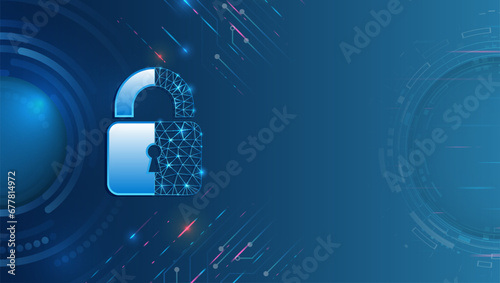 Cyber security for business and internet projects. Vector illustration of data security services. Data protection, privacy, and internet security concept. Hi-tech various background.