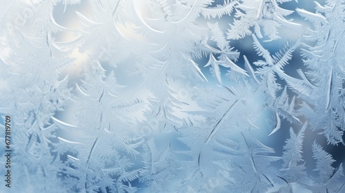  a close up of a frosted glass window with snow flakes on the outside and inside of the glass.