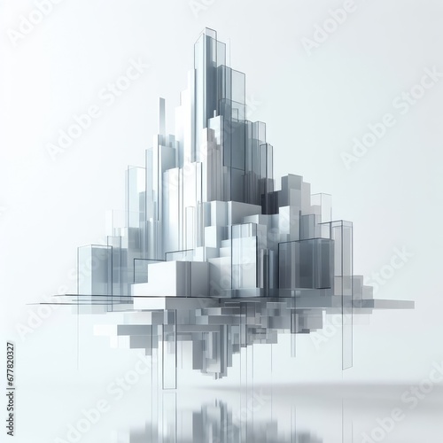 Abstract futuristic concept city skyline architecture.