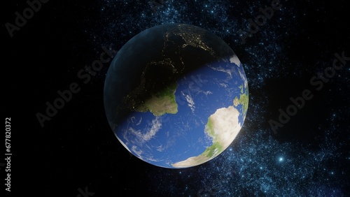 Fototapeta Naklejka Na Ścianę i Meble -  Planet Earth. Day and Night Side of Globe Planet