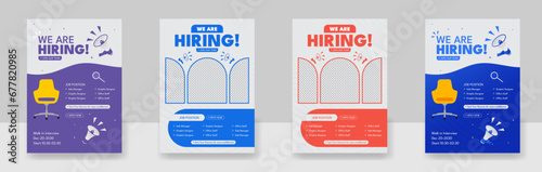 hiring Job offer leaflet template. looking for new members of our team