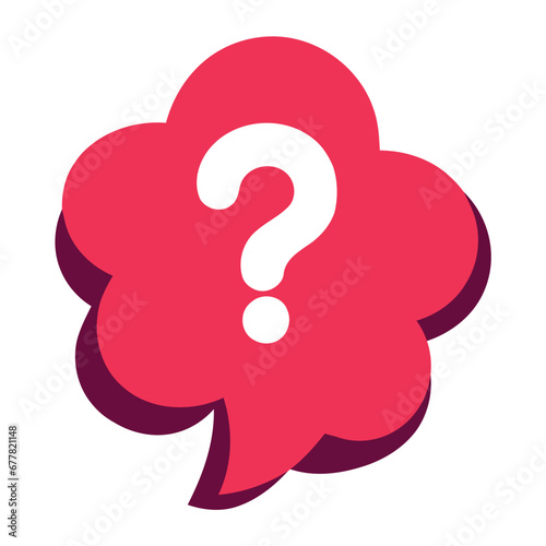 bubble with interrogation sign layout