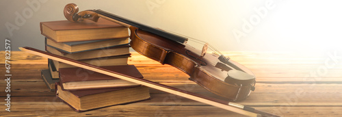 violin with book photo