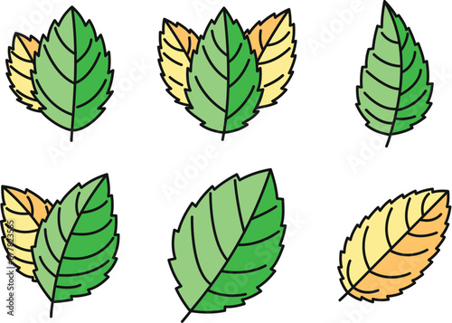 Peppermint icons set. Outline set of peppermint vector icons thin line color flat on white