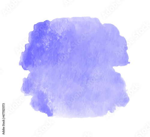 Abstract blue watercolor blot painted background. Isolated.