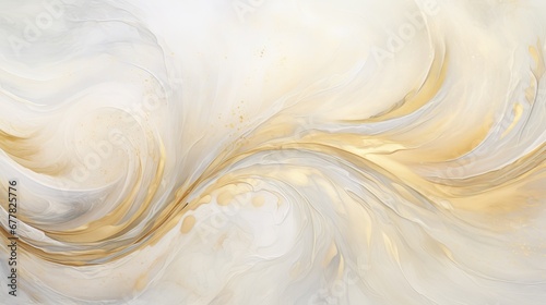 silver and gold on a plain ivory quilted background, copy space, 16:9 photo