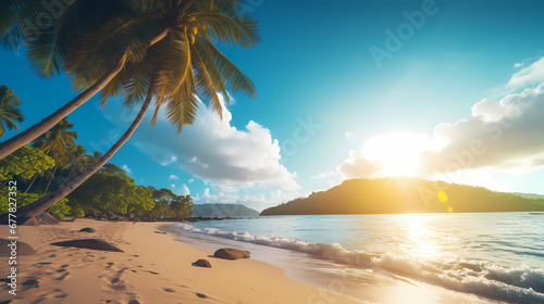 Lovely view of a rugged coastline with sandy beach and surging waves, generated through AI.