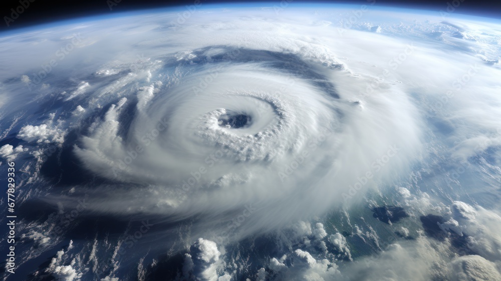 From space, an image of the hurricane and its storm cloud was obtained.