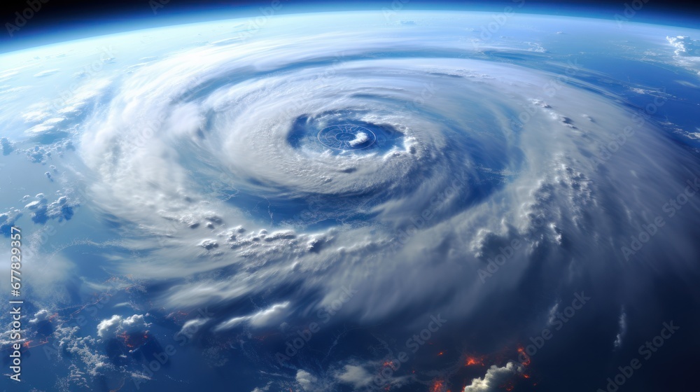 The space perspective captured the hurricane and its storm cloud.