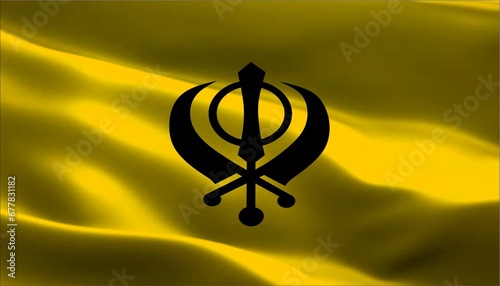 Khalistan Flag proposed by the Sikhs leader for their State photo