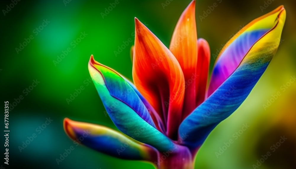 Vibrant multi colored flower head showcases beauty in nature growth generated by AI