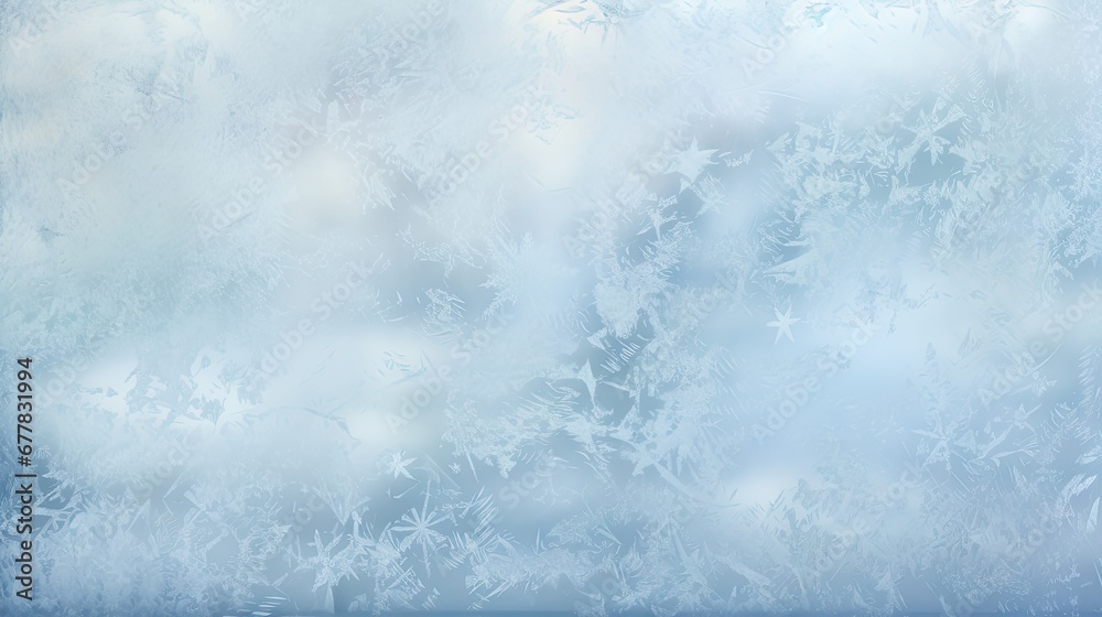 a close up of a frosted window with a blue sky in the back ground and white clouds in the background. a close up of a frosted window with a blue sky in the back ground and white clouds in the background.