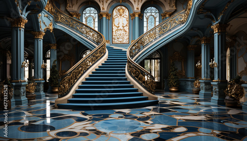 Majestic arches, elegant columns, ornate altar, spirituality vanishing inside generated by AI