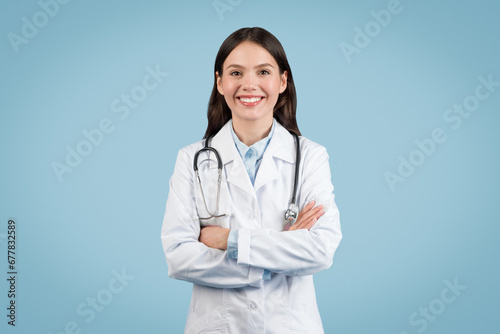 Smiling female doctor with stethoscope