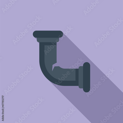 Water pipe crack icon flat vector. Washing machine service. Fix tool