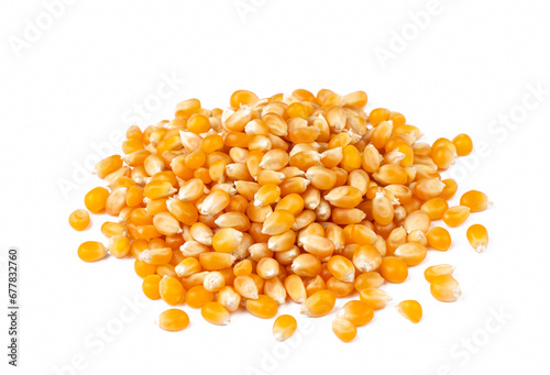 Dried corn on the white background