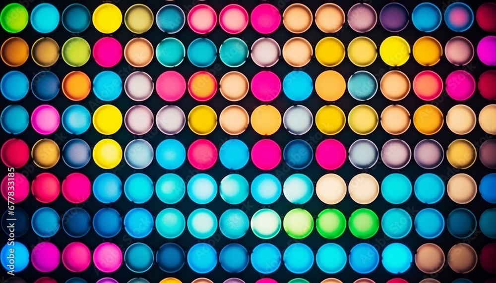 Multi colored spheres in a row create a vibrant abstract pattern generated by AI Multi colored spheres in a row create a vibrant abstract pattern generated by AI