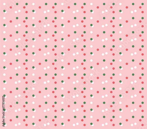 Christmas pattern, colorful dots pattern, red and green, Christmas background, vector illustration