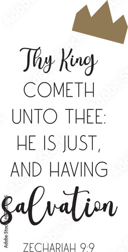 Christmas Bible Verse, holiday card, Christmas scripture quote, crown decor, vector illustration