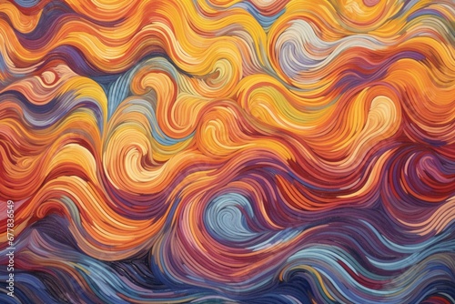 Vibrant texture with waves. Opulent strip. Generative AI